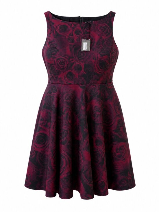 RW&CO. Dresses & Skirts - NWT RW&CO Elle Burgundy Rose Fit And Flare Dress Size 14